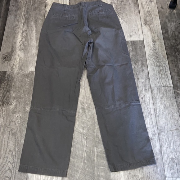 LL BEAN CARGO PANTS 8/M TALL Brown Distressed Hiking Camping - Picture 2 of 6